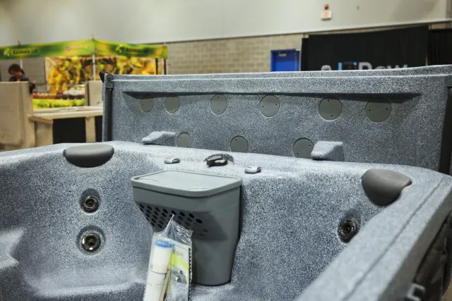 Close view of the Eco Spa E6 filter and seats